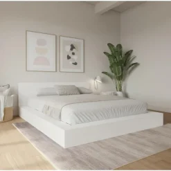 King Platform Bed with Headboard (78