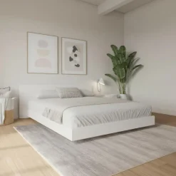 King Platform Bed with Headboard (78