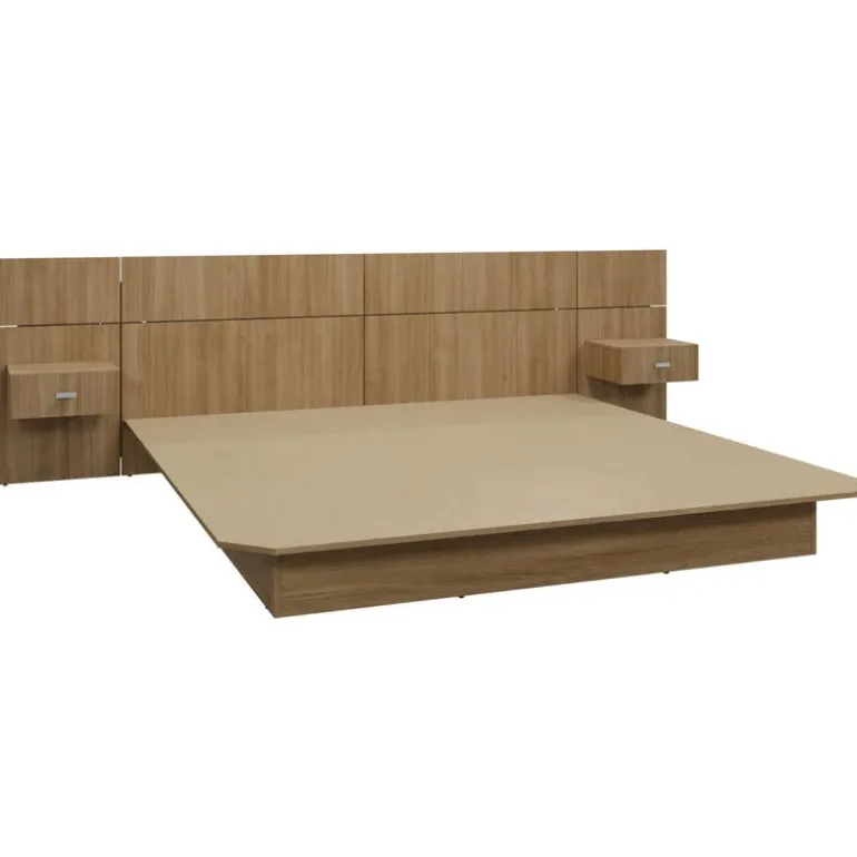 King Platform Bed with Headboard and Nighstands (78")