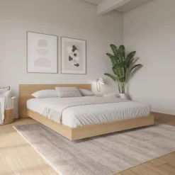King Platform Bed with Headboard (78
