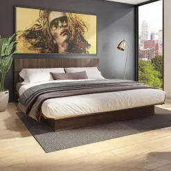 King Platform Bed with Headboard (78