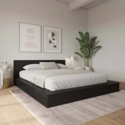 King Platform Bed with Headboard (78") - Nexera