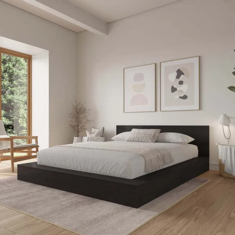 King Platform Bed with Headboard (78") - Nexera