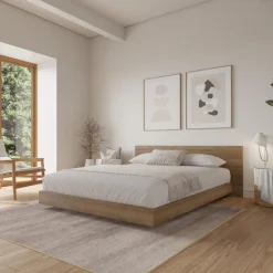 King Platform Bed with Headboard (78") - Nexera