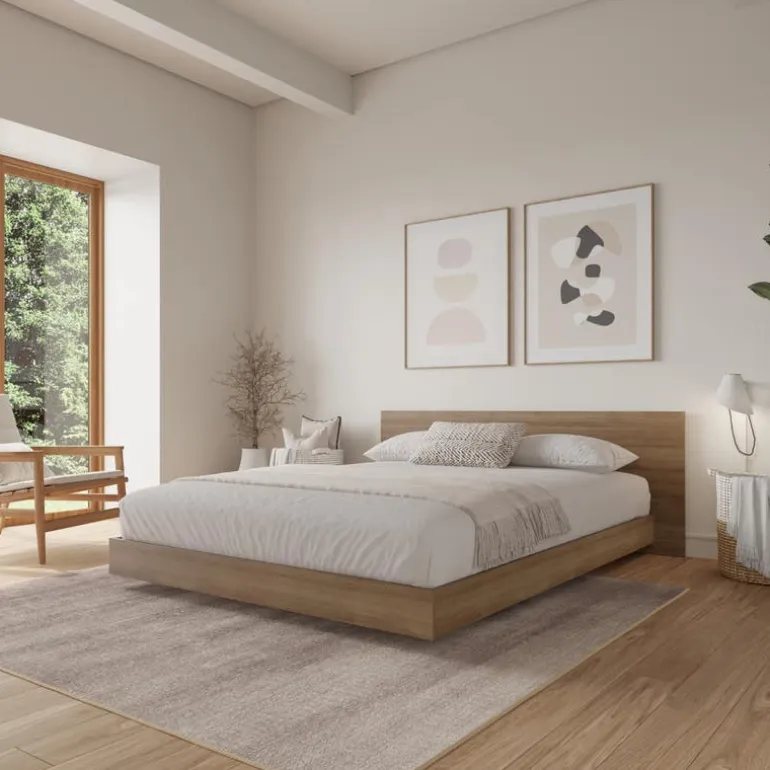 King Platform Bed with Headboard (78") - Nexera