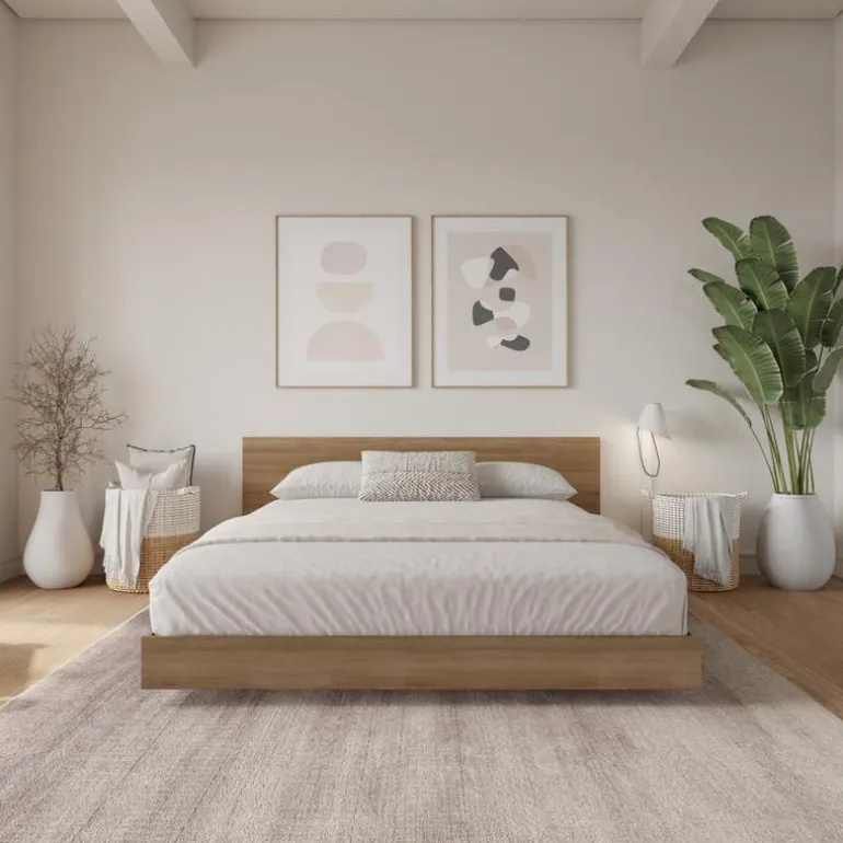 King Platform Bed with Headboard (78") - Nexera