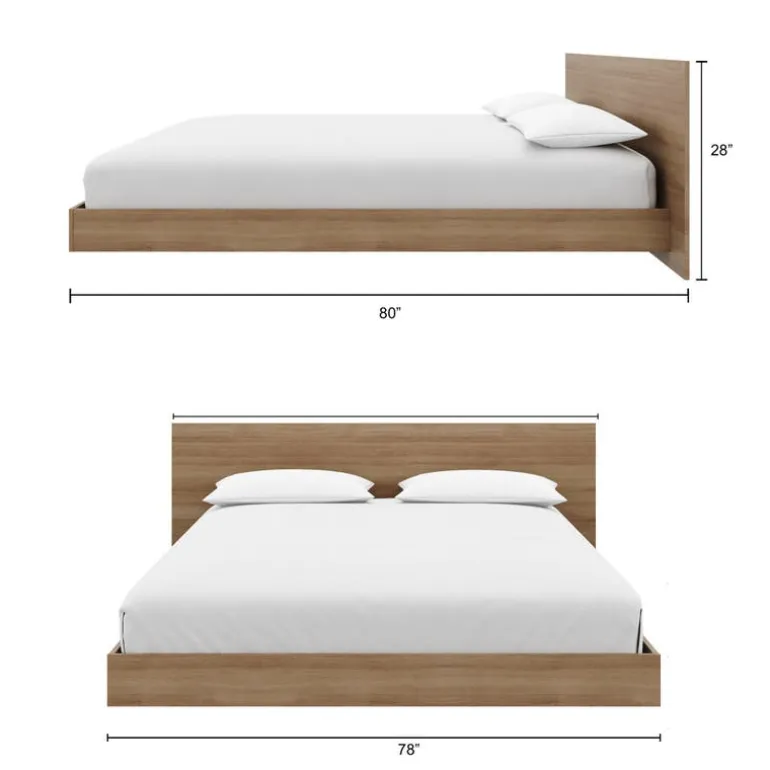 King Platform Bed with Headboard (78") - Nexera