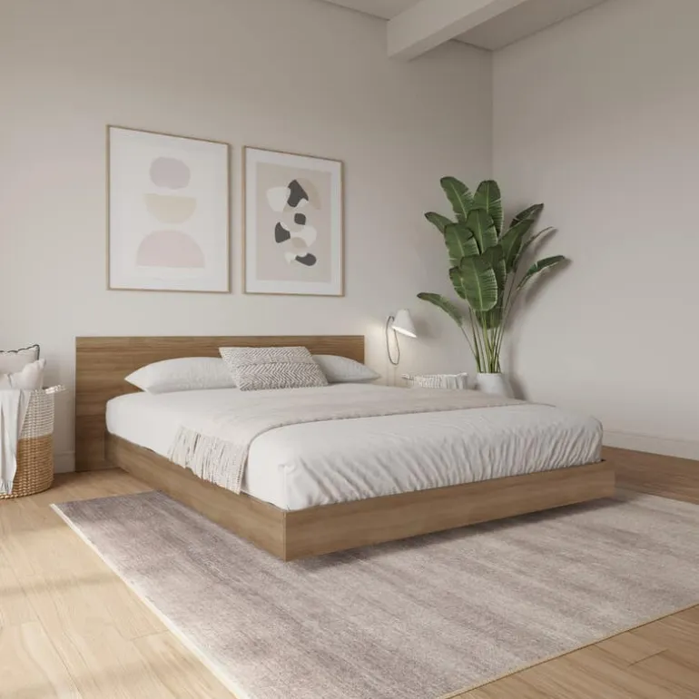 King Platform Bed with Headboard (78") - Nexera