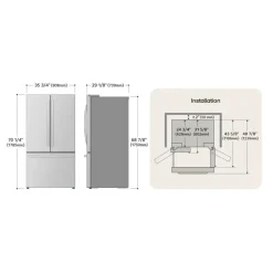 LG 26 Cu Ft 36 In Refrigerator Stainless Steel Bottom Freezer, French door - LRFXC2606S