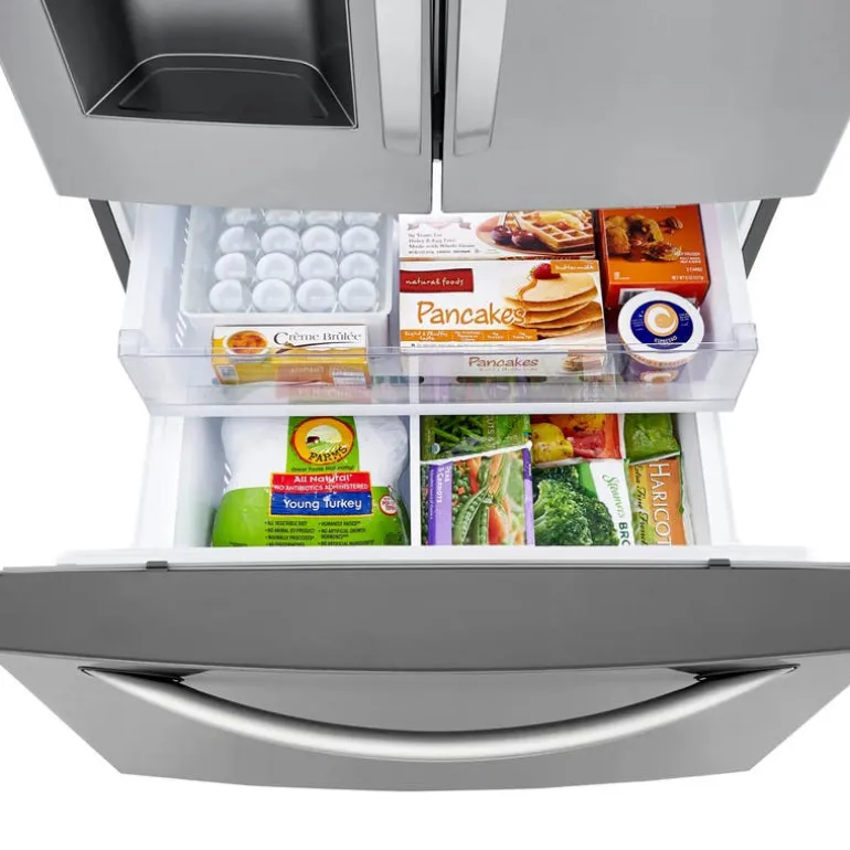 LG 28 Cu ft 36 In Refrigerator Stainless Steel Bottom Freezer, French door - LHFS28XBS
