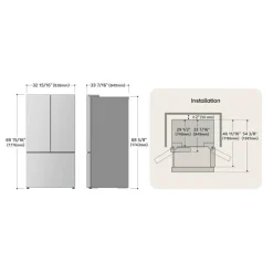 LG 25 Cu Ft 33 In Refrigerator Stainless Steel Bottom Freezer, French door - LF25S6200S