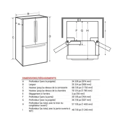 LG 30,7 Cu Ft 36 In Refrigerator Stainless Steel Bottom Freezer, French door - LF31WSH63S