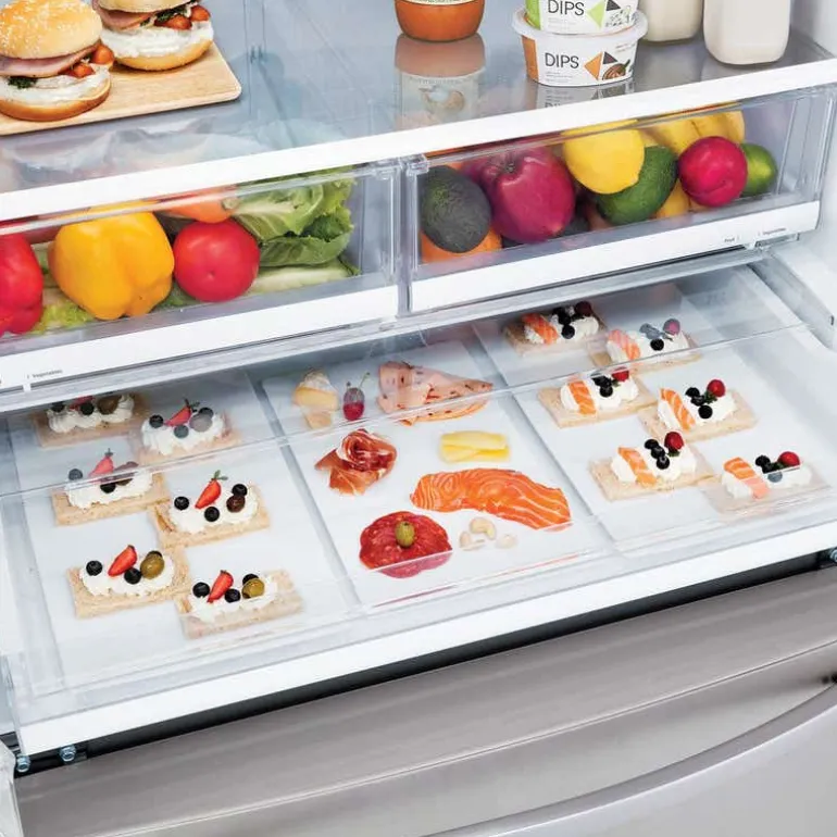 LG 28 Cu ft 36 In Refrigerator Stainless Steel Bottom Freezer, French door - LRFS28XBS