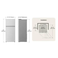 LG 18 Cu Ft 28 In Refrigerator White Top Freezer - LT18S2100W