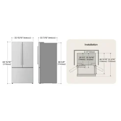 LG 25 Cu Ft 33 In Refrigerator Stainless Steel Bottom Freezer, French door - LF25H6330S
