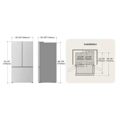 LG 26 Cu Ft 36 In Refrigerator Stainless Steel Bottom Freezer, French door - LRYKC2606S