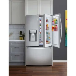 LG 36 in 30 Cu ft Refrigerator Stainless Steel Bottom Freezer, French door - LRFDS3016S