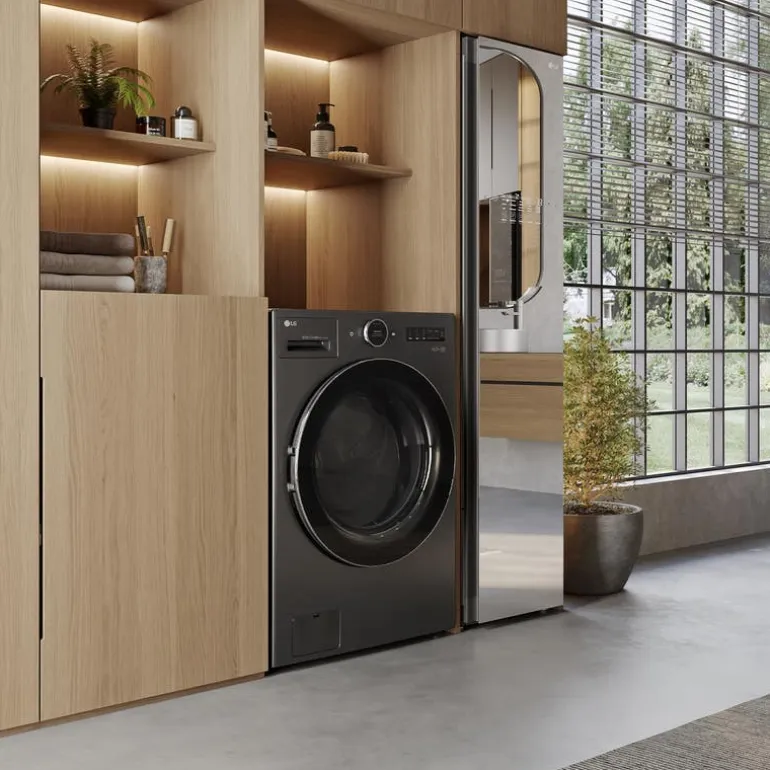 LG All-In-One Washer/Dryer, Black Stainless, 27", Front-Load - WM6998HBA