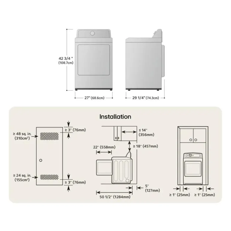 LG Dryer Front-Load Black 27" - DLEX8600BE