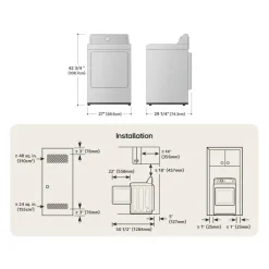 LG Dryer Front-Load Black 27