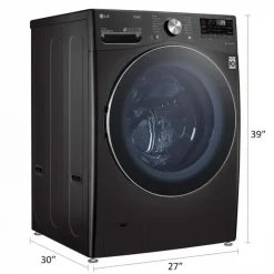 LG Washer Front-Load Black Stainless Steel 27