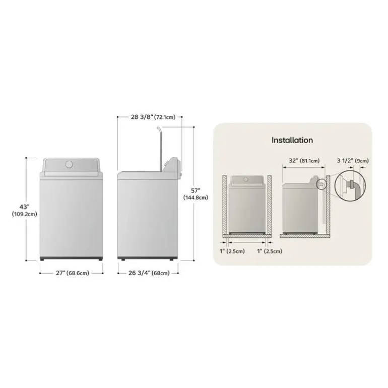 LG Washer Top-Load Black 27" - WT8405CB