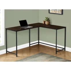L-shaped computer desk - corner / metal base / large desk - 58
