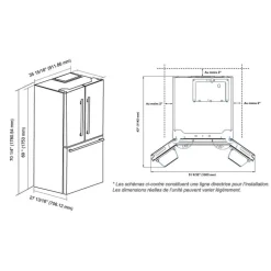 MARATHON 20,8 Cu Ft Refrigerator 36I In Stainless Bottom Freezer, French door - MFF208SSFD