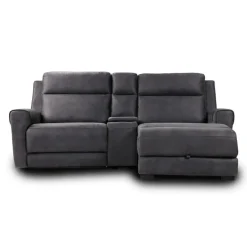 Modular Reclining Loveseat, Chaise  with Storage, Console with Cup Holders, and USB/USB-C Ports - 3 pcs