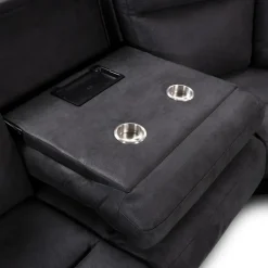 Modular Reclining Sectional with Fold-Down Seat, Chaise with Storage and Console - 6 pcs