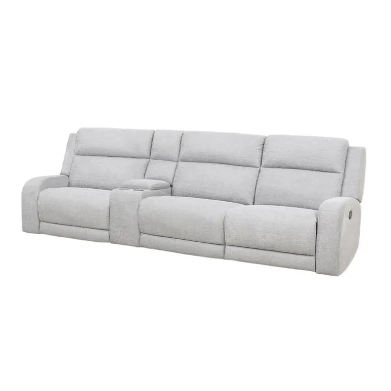 Modular Reclining Sofa and Console with Storage and Cup Holders - 4 pcs