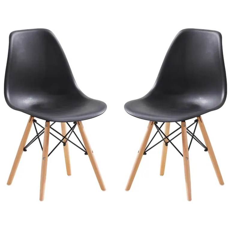 Moulded Chairs (Set of 2) - Black