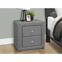 Nightstand - upholstered / 2 storage drawers - 21