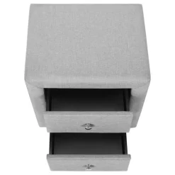 Nightstand - upholstered / 2 storage drawers - 21