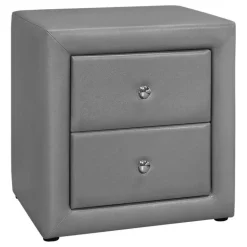 Nightstand - upholstered / 2 storage drawers - 21