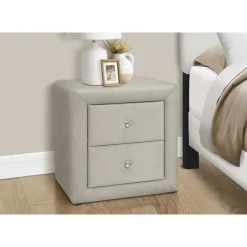 Nightstand - upholstered / 2 storage drawers - 21