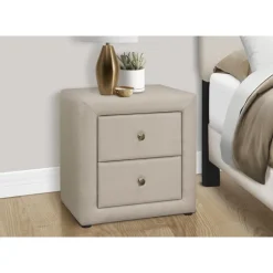 Nightstand - upholstered / 2 storage drawers - 21