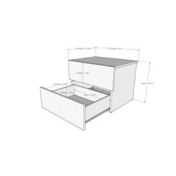 Nightstand, 2-Drawer, Walnut - Nexera