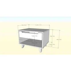Nightstand, 1-Drawer, Walnut & Charcoal - Nexera