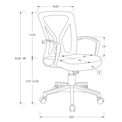Office chair - black / black base on castors - Monarch