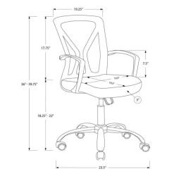 Office chair - black / chrome base on castors - Monarch