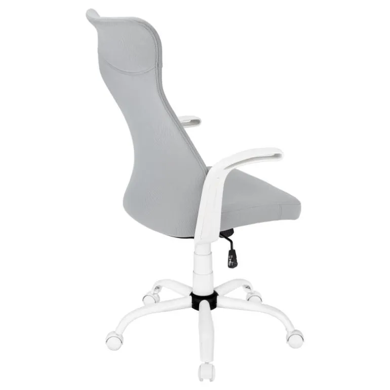 Office chair - executive / fixed armrests - adjustable height - grey fabric / - Monarch