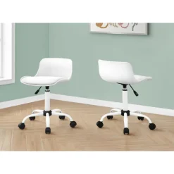 Office chair - juvenile low back - adjustable height   white - Monarch