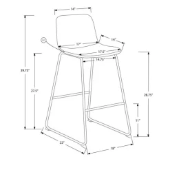Office chair   standing desk / metal frame - curved backrest / grey leather-l - Monarch