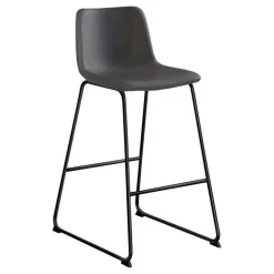 Office chair   standing desk / metal frame - curved backrest / grey leather-l - Monarch