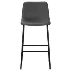 Office chair   standing desk / metal frame - curved backrest / grey leather-l - Monarch