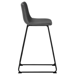 Office chair   standing desk / metal frame - curved backrest / grey leather-l - Monarch