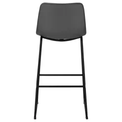 Office chair   standing desk / metal frame - curved backrest / grey leather-l - Monarch