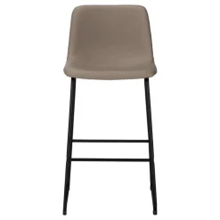 Office chair   standing desk / metal frame - curved backrest / taupe leather- - Monarch