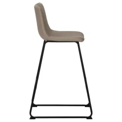 Office chair   standing desk / metal frame - curved backrest / taupe leather- - Monarch